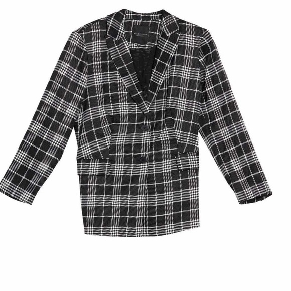 Rachel Roy Plaid Blazer black and white NWT - Picture 2 of 8